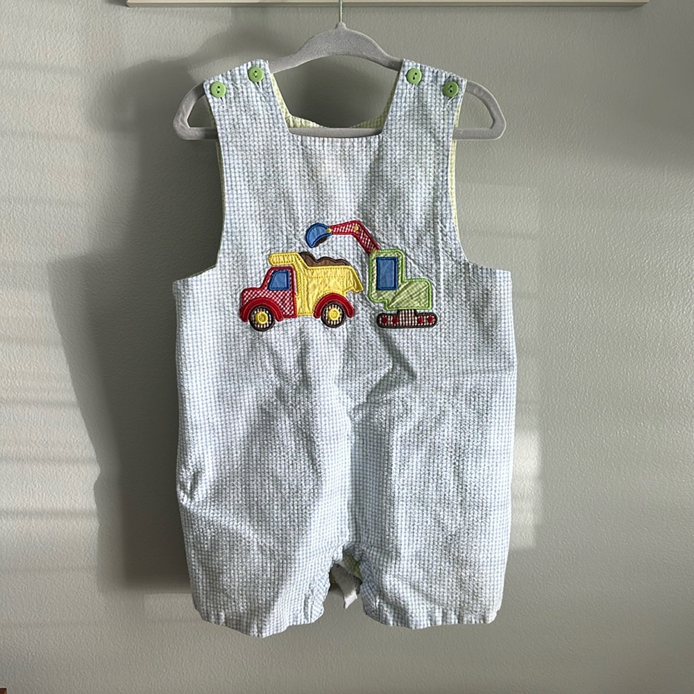 Anavini Boys' Reversible Smocked Jon Jon